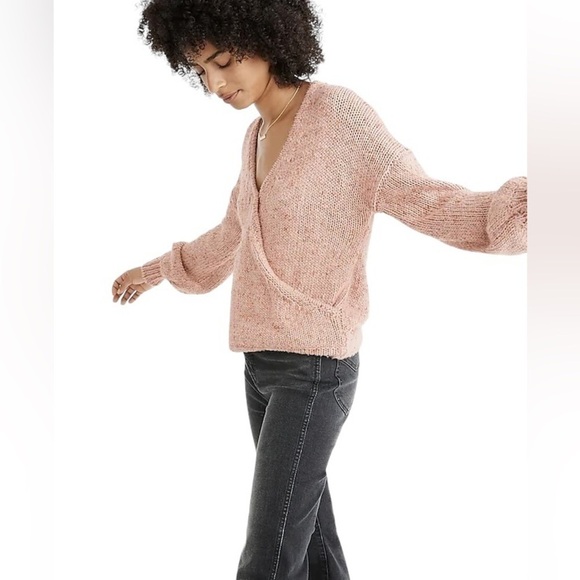 NWT Madewell Beresford Wrap Front Pullover
Sweater S Pink V Neck Balloon Sleeves - Picture 3 of 12